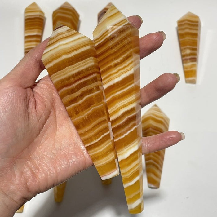 Yellow Calcite Wand Point Scepter Magic Wand Wholesale