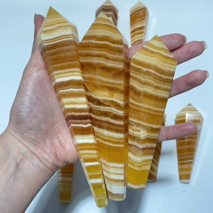 Yellow Calcite Wand Point Scepter Magic Wand Wholesale