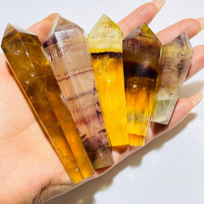 Yellow Fluorite Scepter Point Magic Wand Wholesale