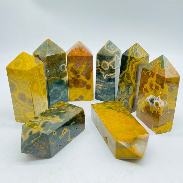 Yellow Ocean Jasper Four-Sided Tower Points Wholesale