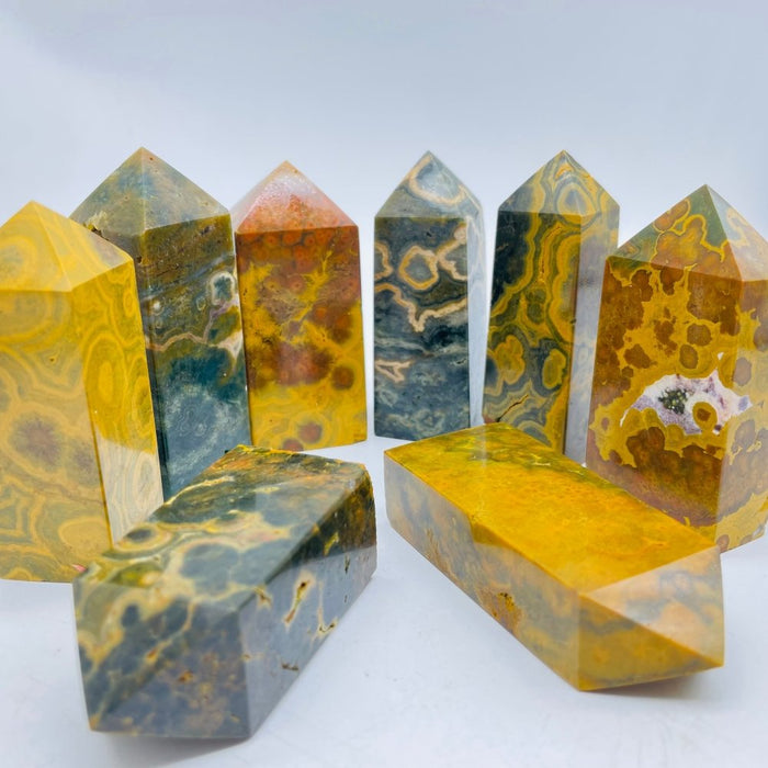 Yellow Ocean Jasper Four-Sided Tower Points Wholesale