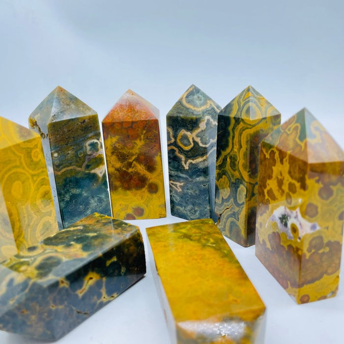 Yellow Ocean Jasper Four-Sided Tower Points Wholesale