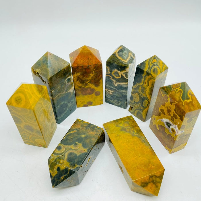 Yellow Ocean Jasper Four-Sided Tower Points Wholesale