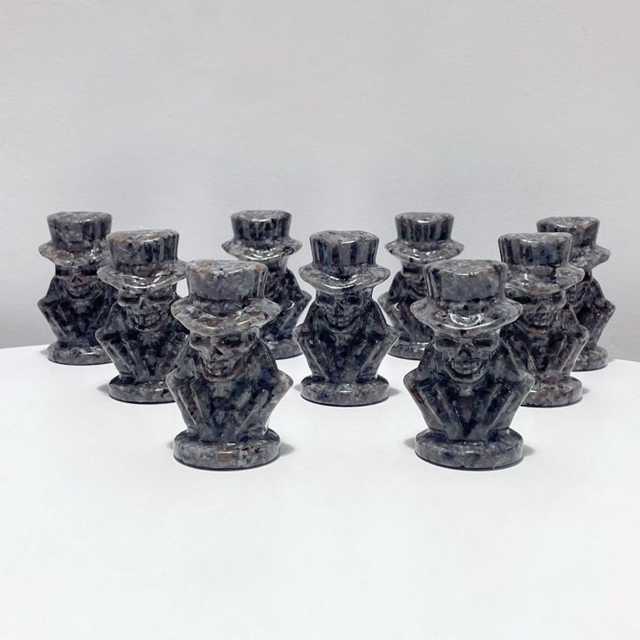 Yooperlite Skeleton In Top Hat Carving Wholesale (UV Reactive)