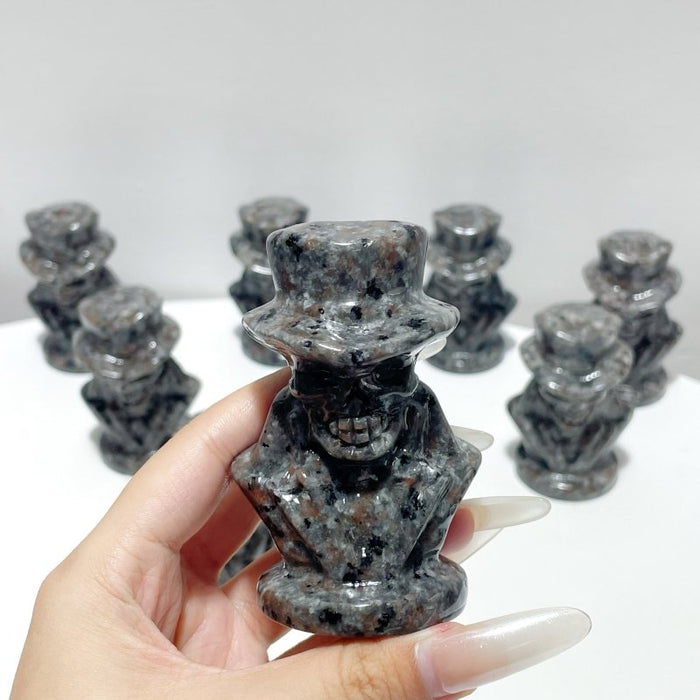 Yooperlite Skeleton In Top Hat Carving Wholesale (UV Reactive)