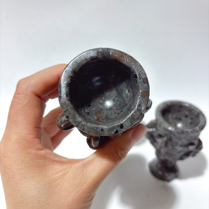 Yooperlite Stone Devil's Palm Skull Wineglass Wholesale