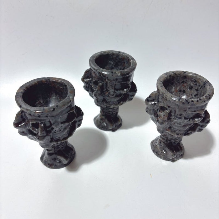 Yooperlite Stone Devil's Palm Skull Wineglass Wholesale
