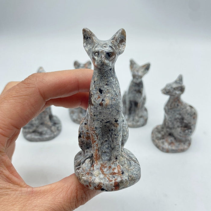 Yooperlite Stone Sphynx Hairless Cat Carving Animal Wholesale