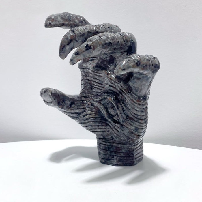 Yooperlite Stone Witchcore Demon Hand Carving