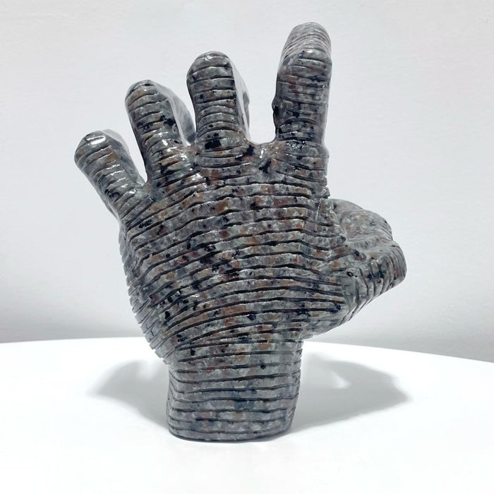 Yooperlite Stone Witchcore Demon Hand Carving
